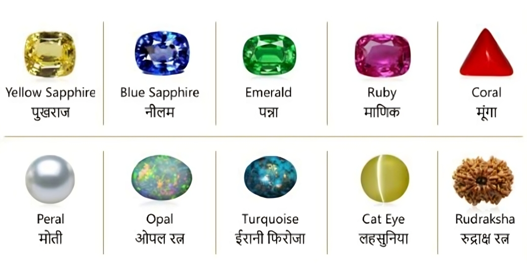 A collection of beautiful astrological gemstones