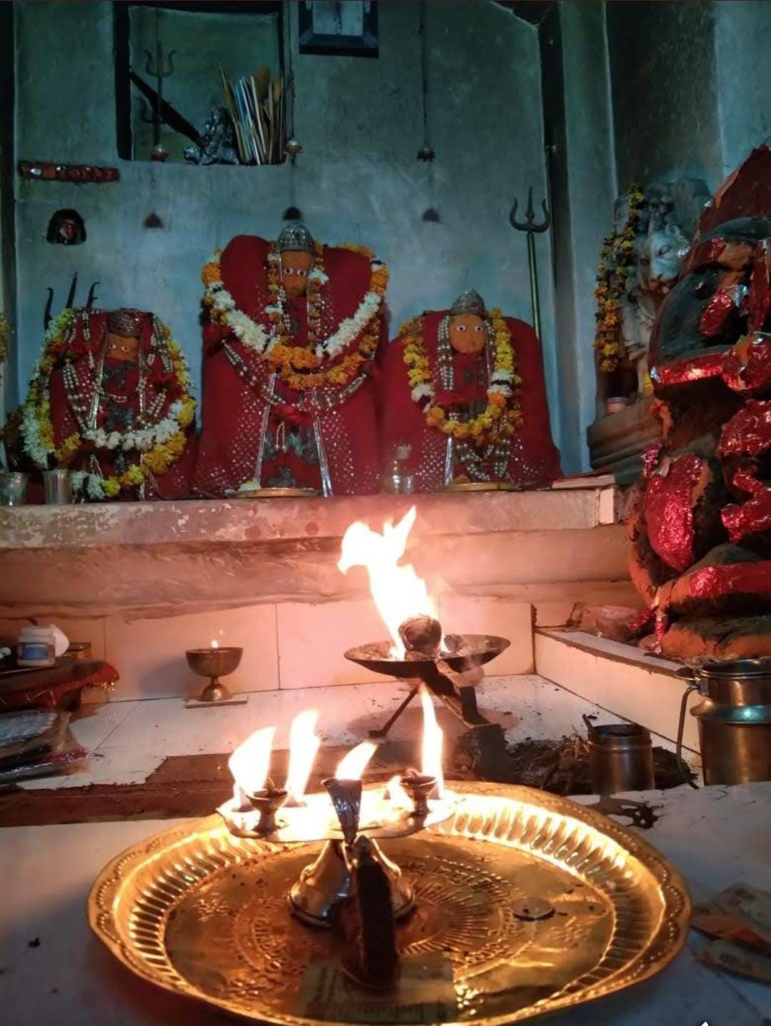 A sacred Hawan ceremony with fire and offerings